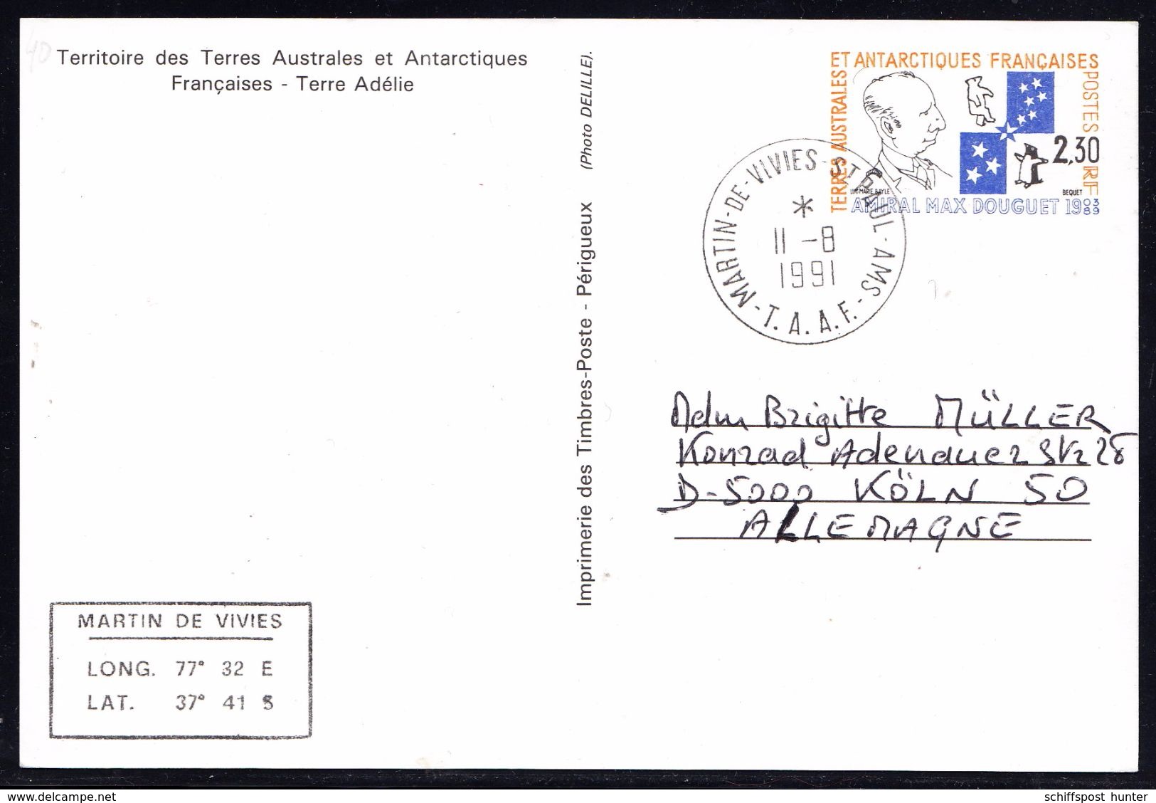 ANTARCTIC,TAAF, AMSTERDAM,  Color-card, Cachet,  Look Scans !! 14.6-04 - Postal Stationery