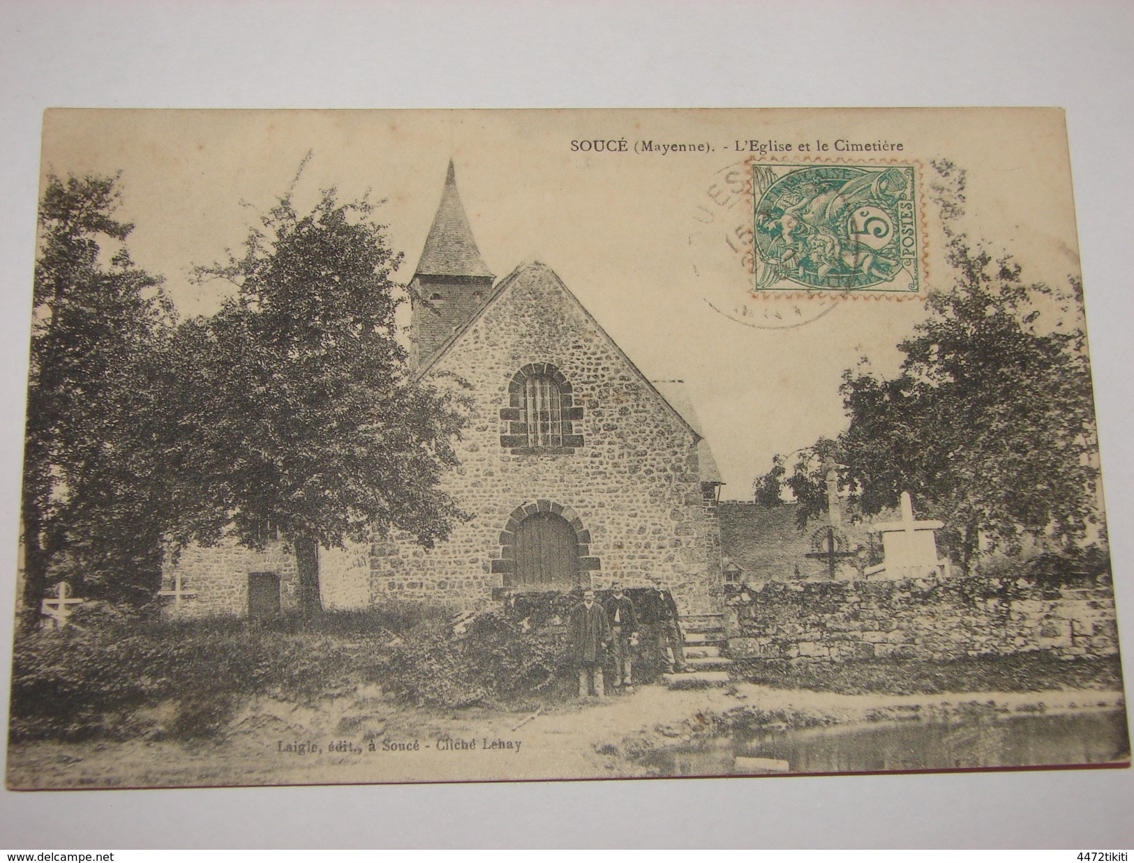 C.P.A.- Soucé (53) - L'Eglise Et Le Cimetière - 1907 - SPL (N4) - Autres & Non Classés