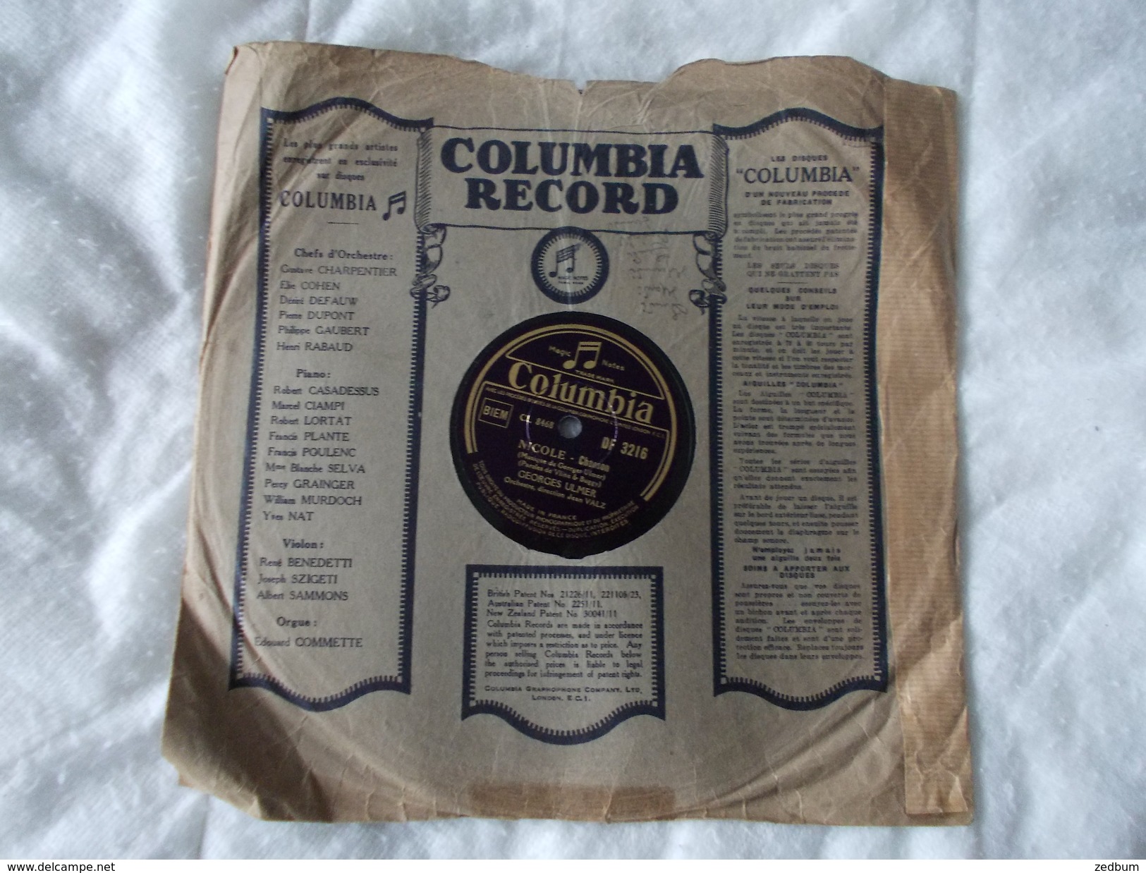 78T - Nicole Et Samedi Soir Par Georges Ulmer - 78 Rpm - Schellackplatten