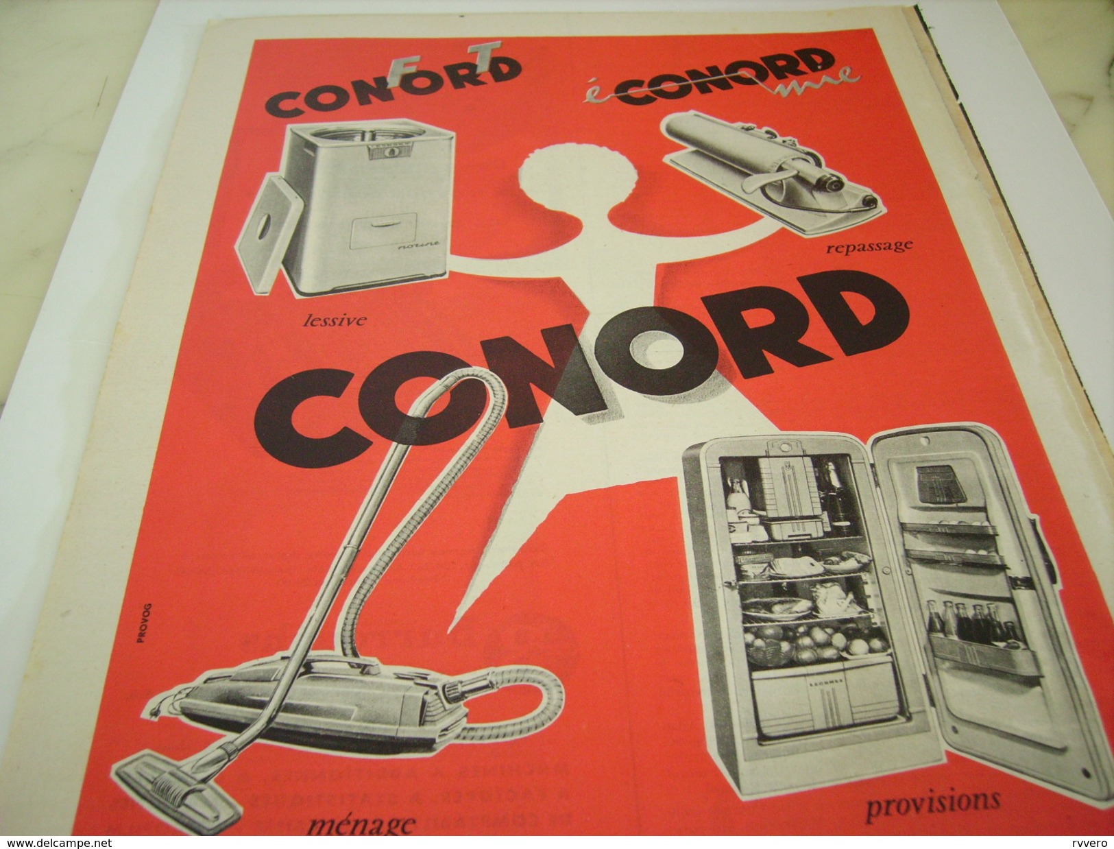 ANCIENNE PUBLICITE FRIGO LESSIVE DE CONCORD 1955 - Other & Unclassified