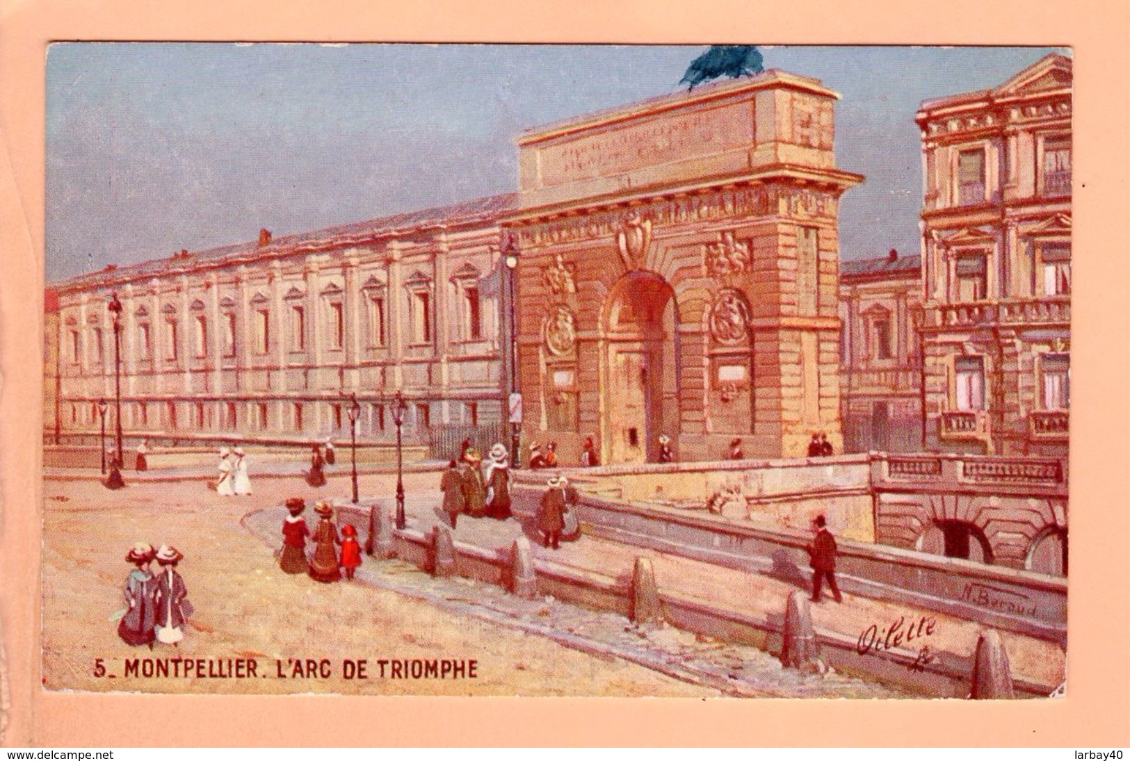 Cpa Cartes Postales Ancienne - Montpellier L Arc De Triomphe Oilette - Montpellier