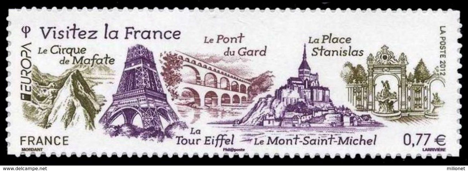 SALE!!! FRANCIA FRANCE FRANKREICH 2012 EUROPA CEPT VISIT... Selfadhesive Stamp MNH ** - 2012