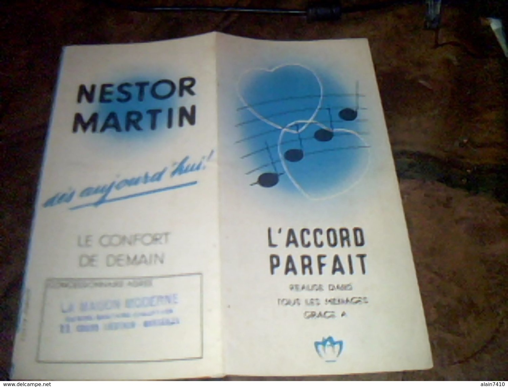 Vieux Papier  Publicitee Nestor Martin L Accord Parfait Poeles Cuisinieres - Publicidad