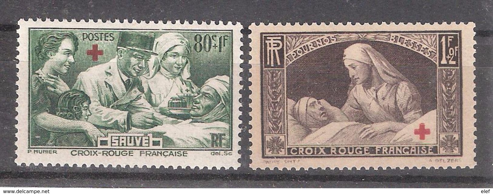 France 1940, Série Yvert 459 / 460 Infirmière Croix Rouge / Red Cross Nurse , Neufs * / MH, TB - Croix-Rouge