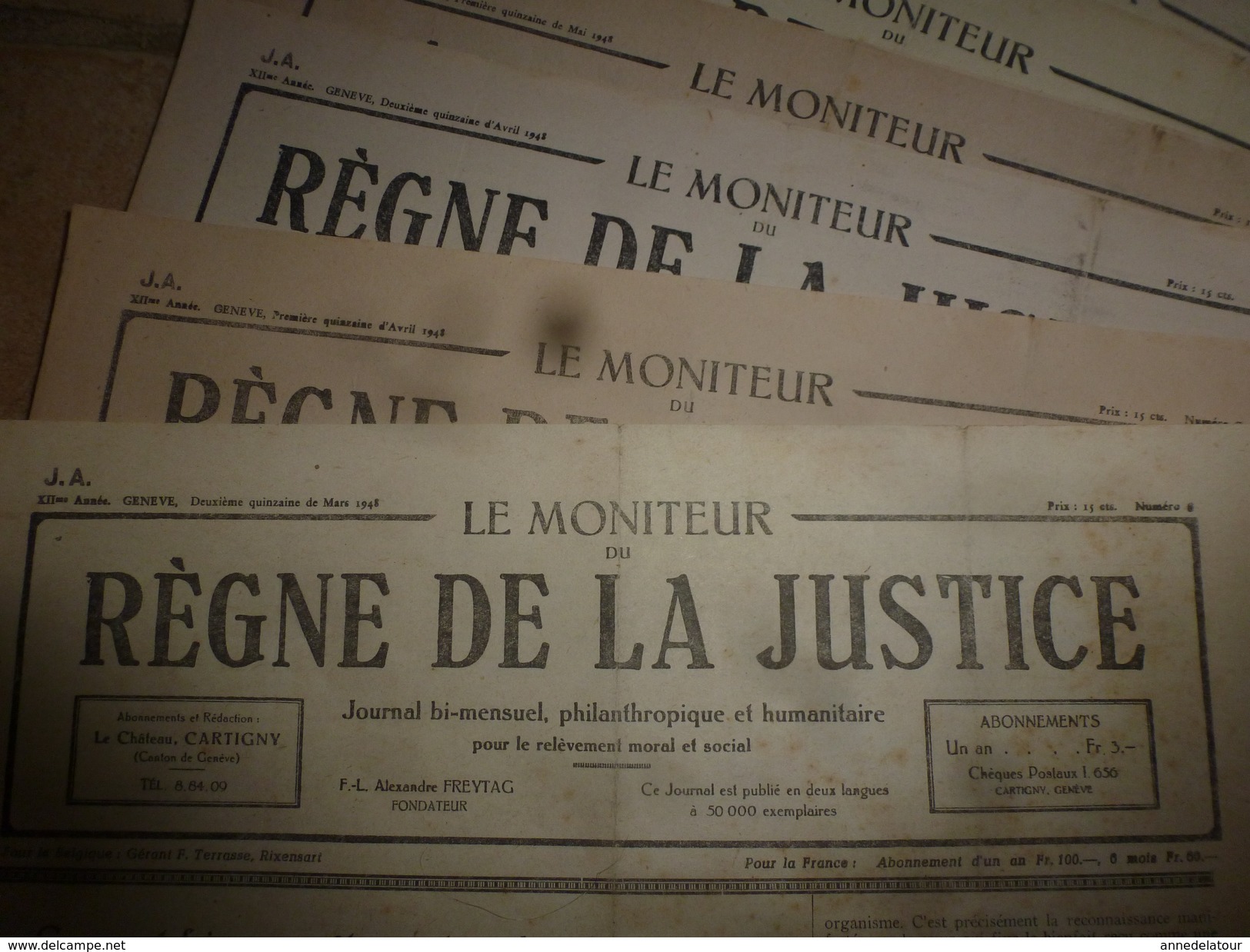 1954 Lot De 24 N° LE MONITEUR DU REGNE DE LA JUSTICE (journal Philanthropique Et Humanitaire Pour Le Relèvement Moral) - Esotérisme