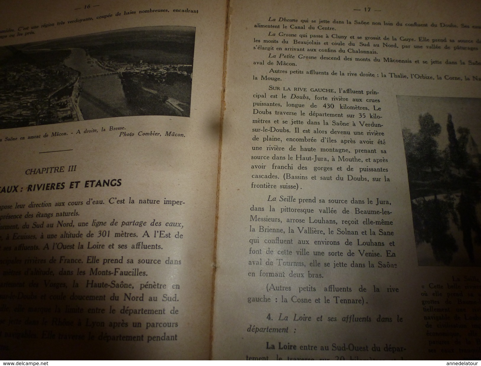 1943  SAÔNE-ET-LOIRE -Histoire et Géographie Régionale (voir résumé en 2e image SVP)