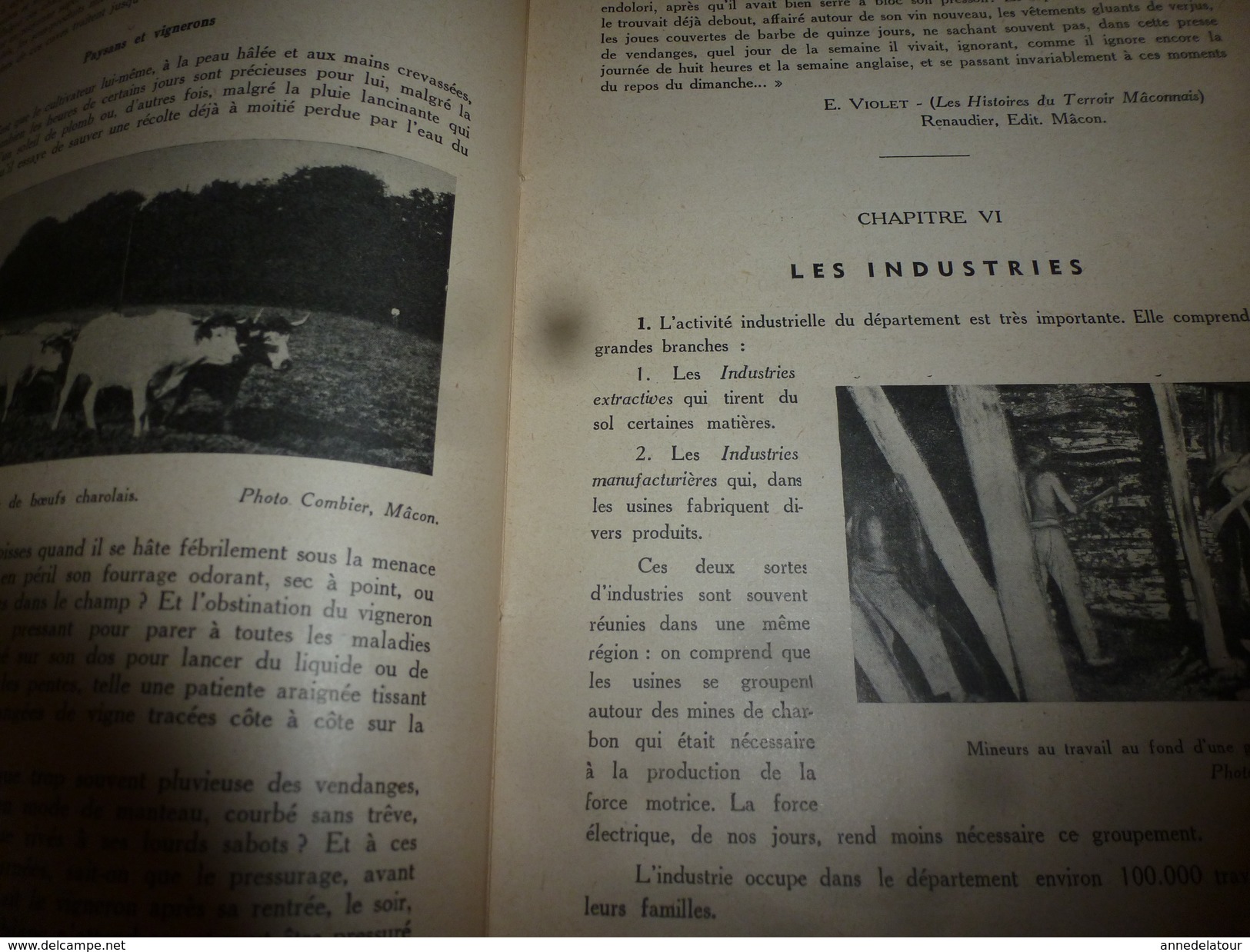 1943  SAÔNE-ET-LOIRE -Histoire et Géographie Régionale (voir résumé en 2e image SVP)