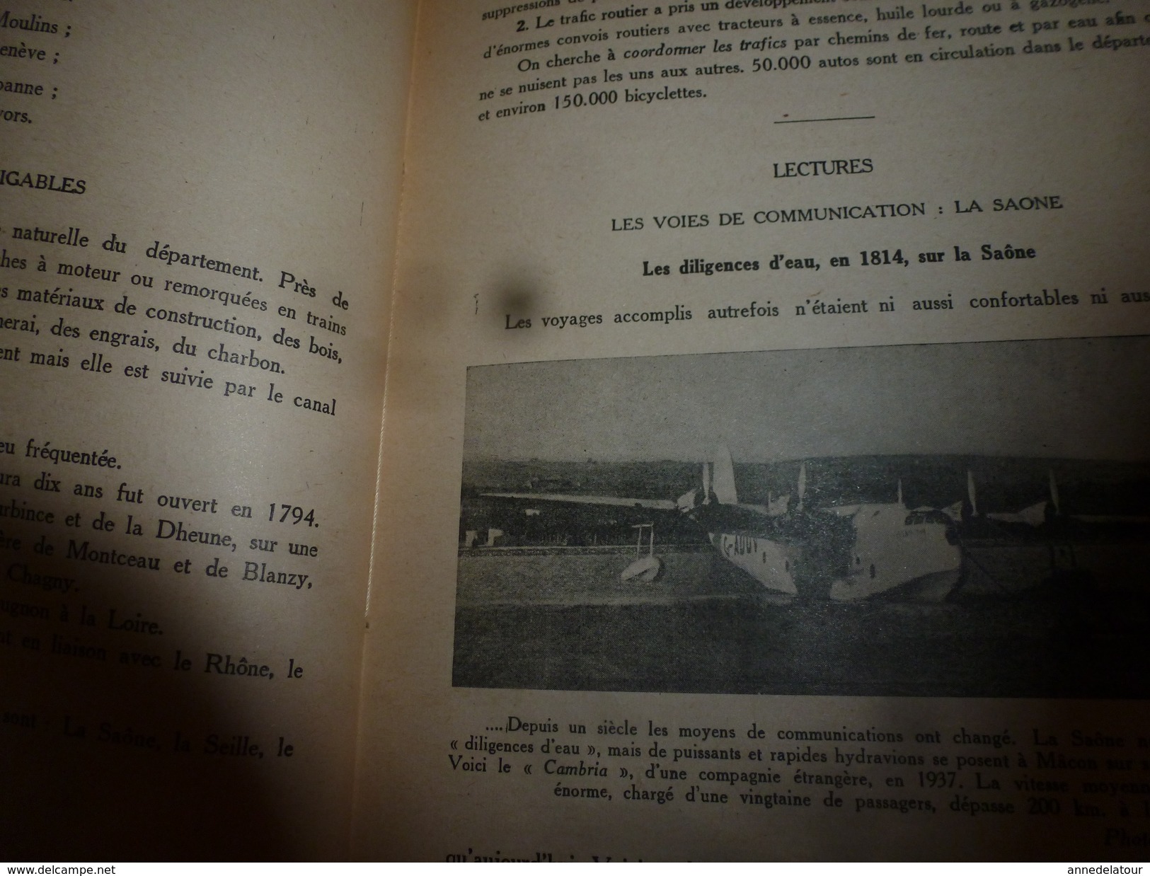 1943  SAÔNE-ET-LOIRE -Histoire et Géographie Régionale (voir résumé en 2e image SVP)