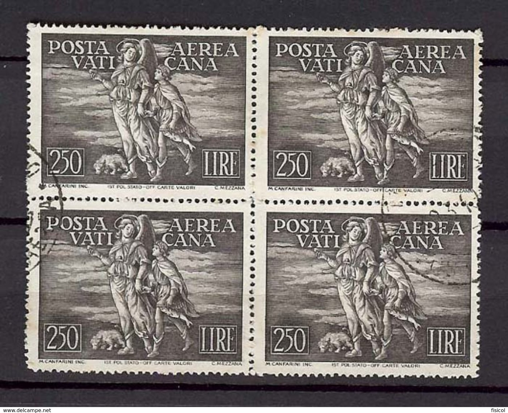 1948 - VATICAN - AIR MAIL - Scott #C16 - Block 4, Used - Poste Aérienne