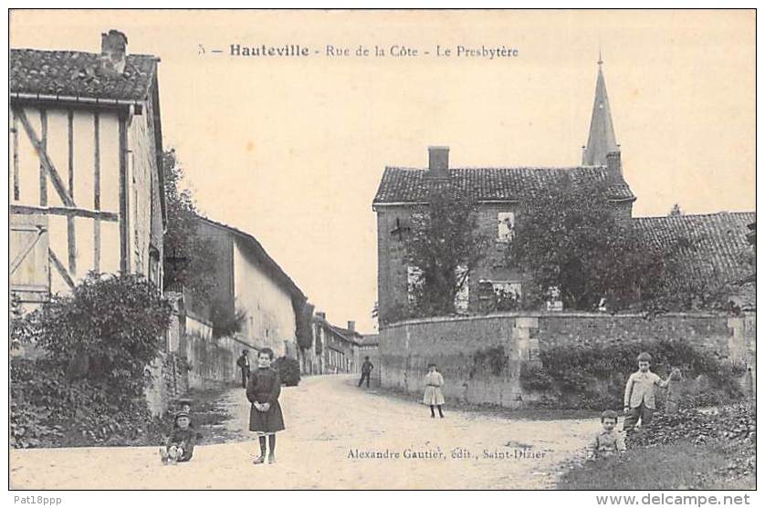 51 - HAUTEVILLE : Rue De La Côte - Le Presbytère - CPA - Marne - Other & Unclassified