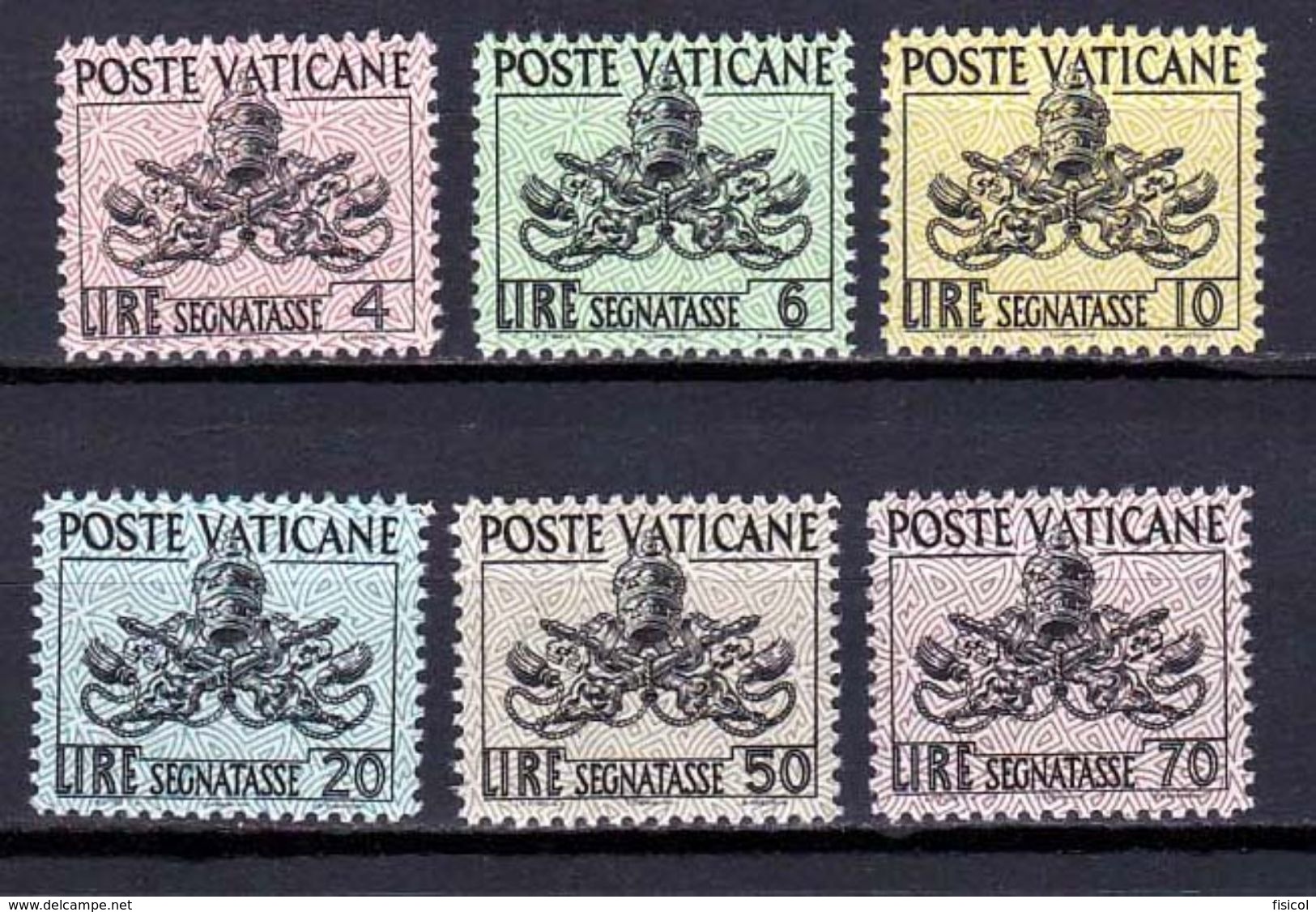 1954 - VATICAN - POSTAGE DUE - Scott #J13-J18 - MNH VF ** - Postage Due