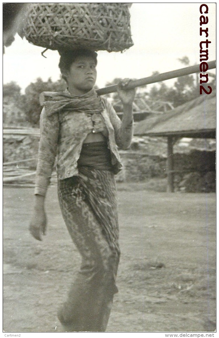 2 CARTE PHOTO : BALI INDONESIE INDONESIA PORTEUSE BOY ETHNOLOGIE ASIE JAVA - Indonesië