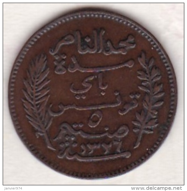 PROTECTORAT FRANCAIS. 5 CENTIMES 1908 A . BRONZE - Tunisie