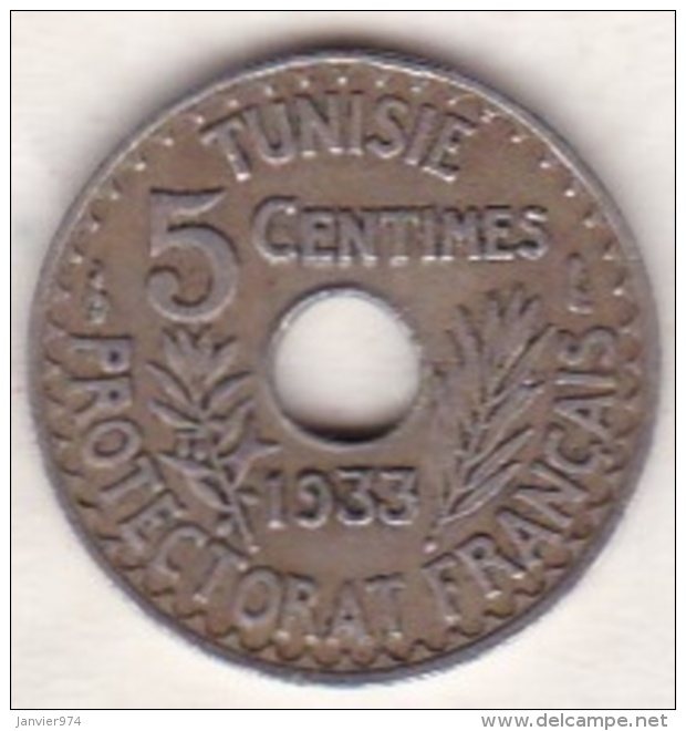 PROTECTORAT FRANCAIS. 5 CENTIMES 1933 Petit Module - Tunisie