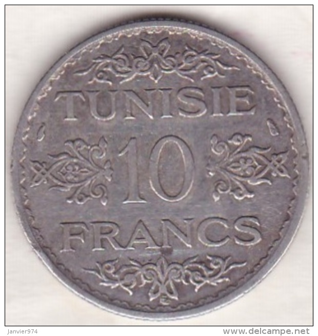PROTECTORAT FRANCAIS. 10 FRANCS AH 1353 (1934),  En Argent - Tunisie