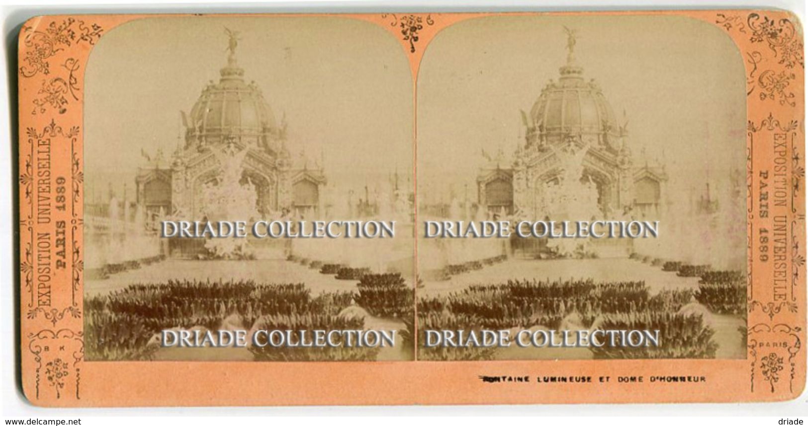 FOTOGRAFIA STEREOSCOPICA EXPOSITION UNIVERSELLE PARIS ANNO 1889 FONTAINE LUMINEUSE ET DOME D'HONNEUR - Stereoscopes - Side-by-side Viewers