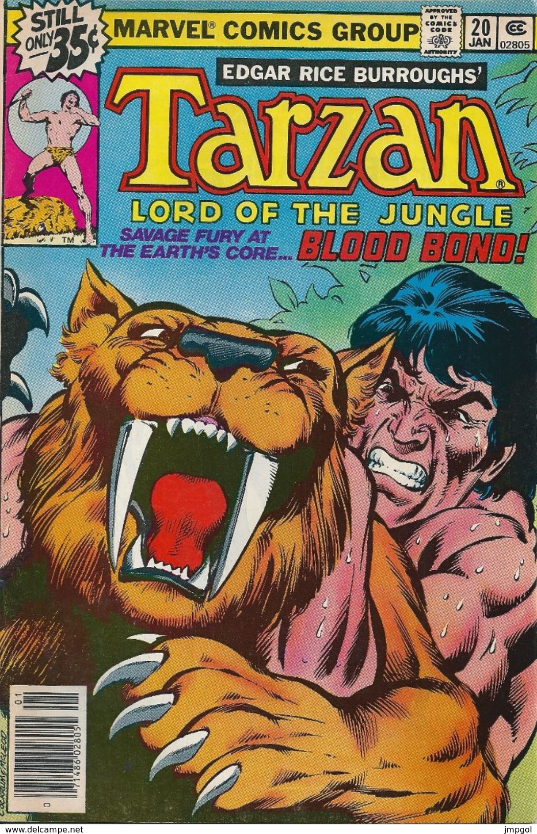 Marvel Comics Tarzan Lord Of The Jungle N° 20 Janvier 1979 Edgar Rice Burroughs - Marvel