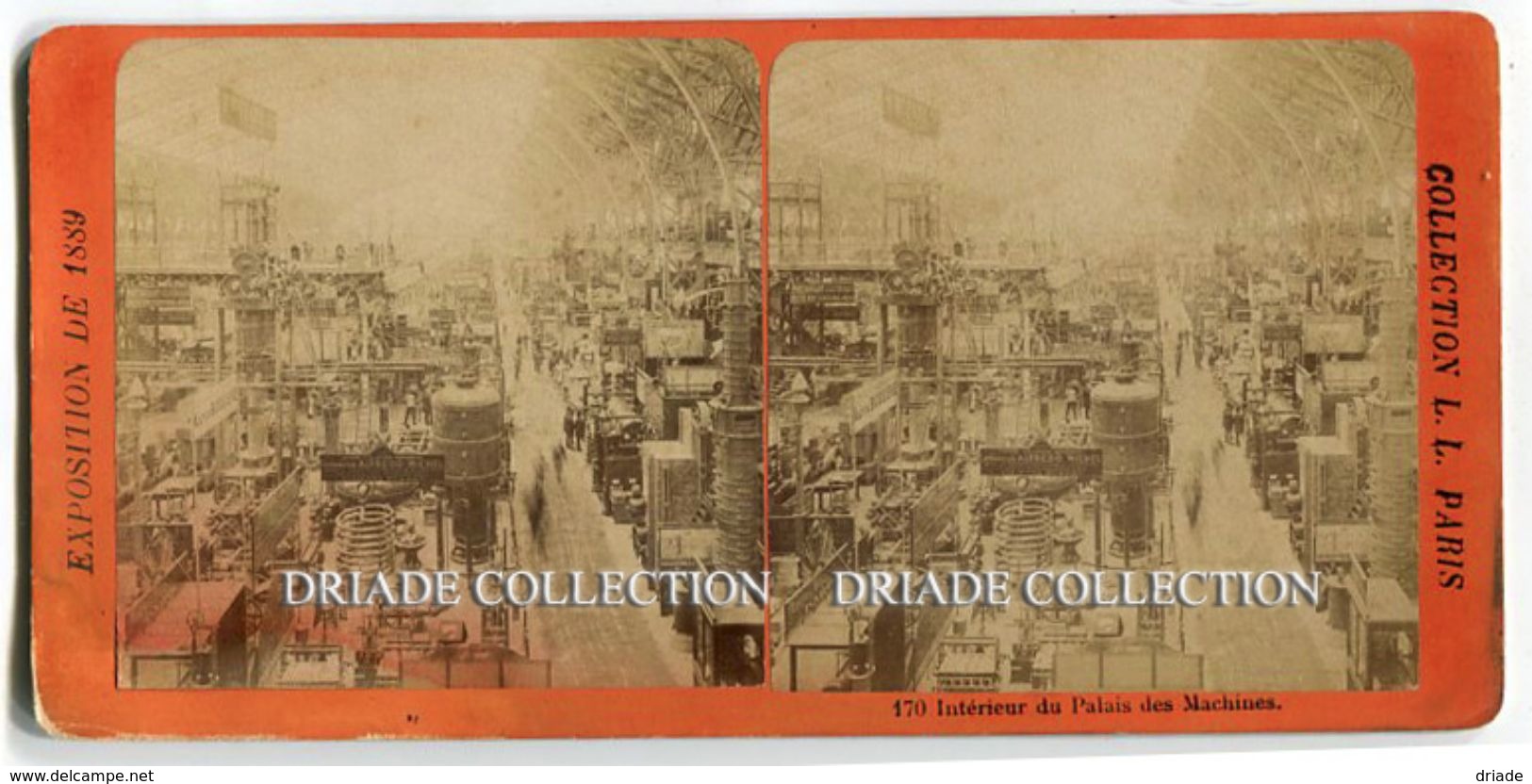 FOTOGRAFIA STEREOSCOPICA EXPOSITION UNIVERSELLE PARIS ANNO 1889 INTERIEUR DU PALAIS DES MACHINES - Stereoscopes - Side-by-side Viewers