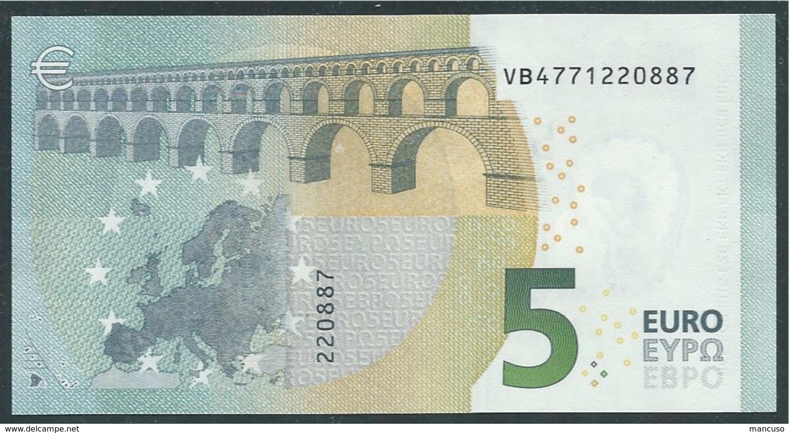 &euro; 5 SPAIN  VB V010 B1  DRAGHI  UNC - 5 Euro