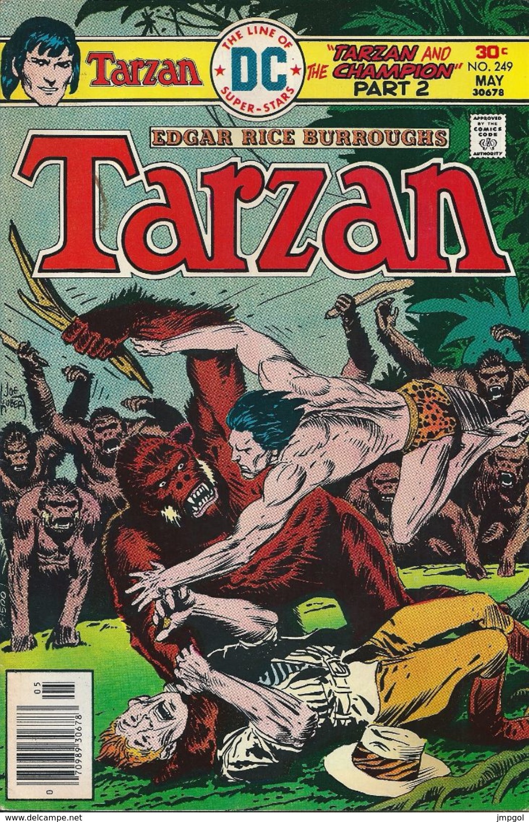 Comics Tarzan And The Champion Partie 2 N° 249 Mai 1976 Couverture Joe KUBERT Edgar Rice Burroughs - Sonstige & Ohne Zuordnung