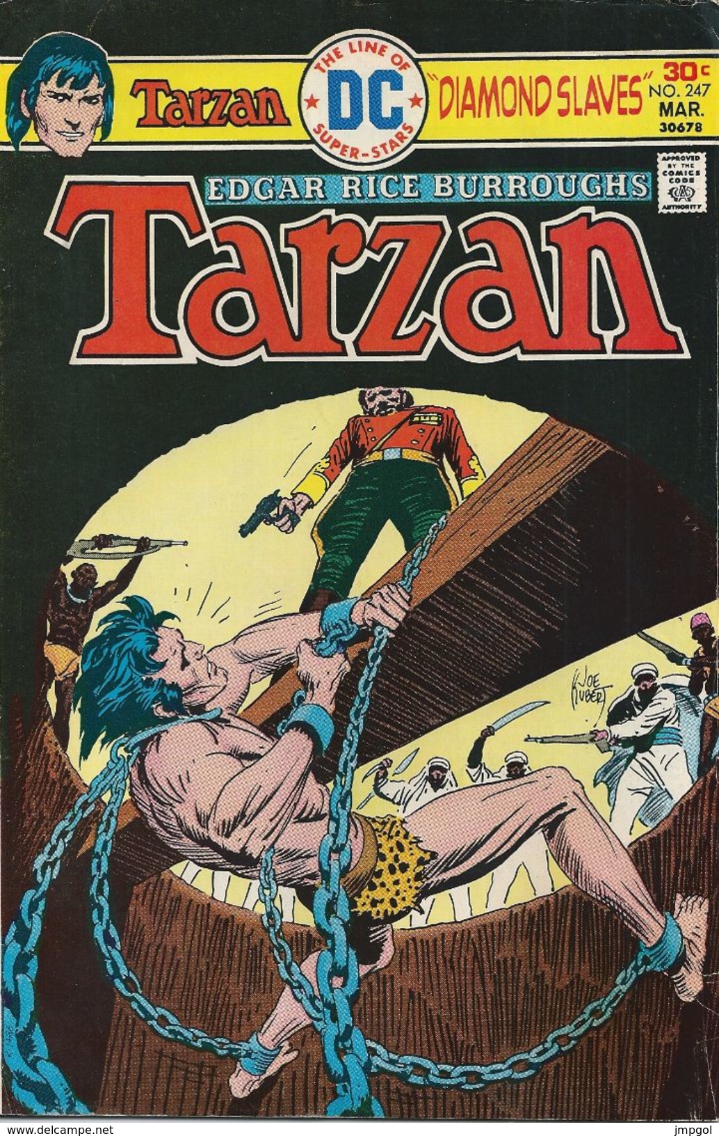 Comics Tarzan Diamond Slaves N° 247 Mars 1976 Couverture Joe KUBERT Edgar Rice Burroughs - Sonstige & Ohne Zuordnung