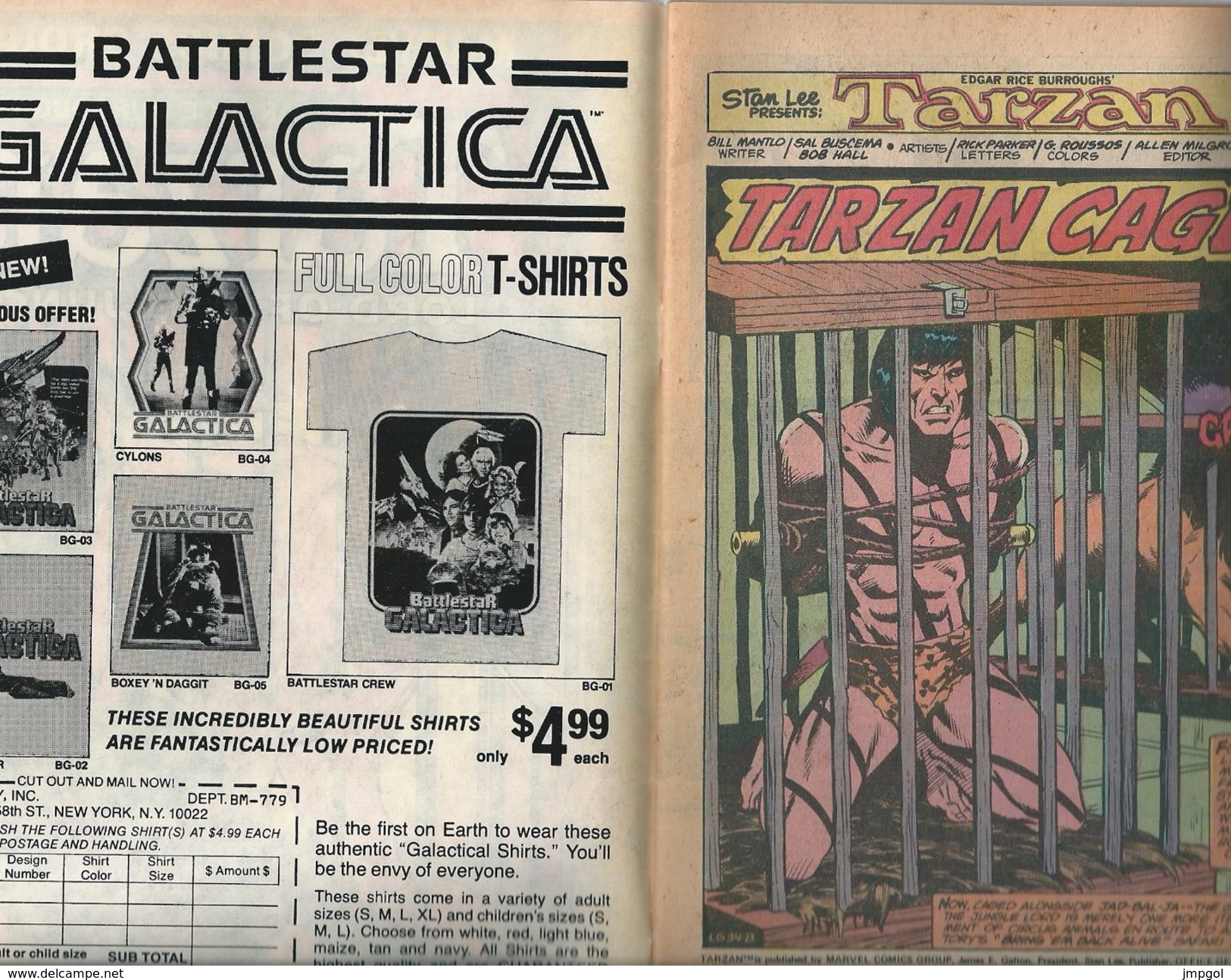 Comics Marvel Tarzan Lord Of The Jungle "Caged" N° 26 Juillet 1979 Edgar Rice Burroughs - Marvel