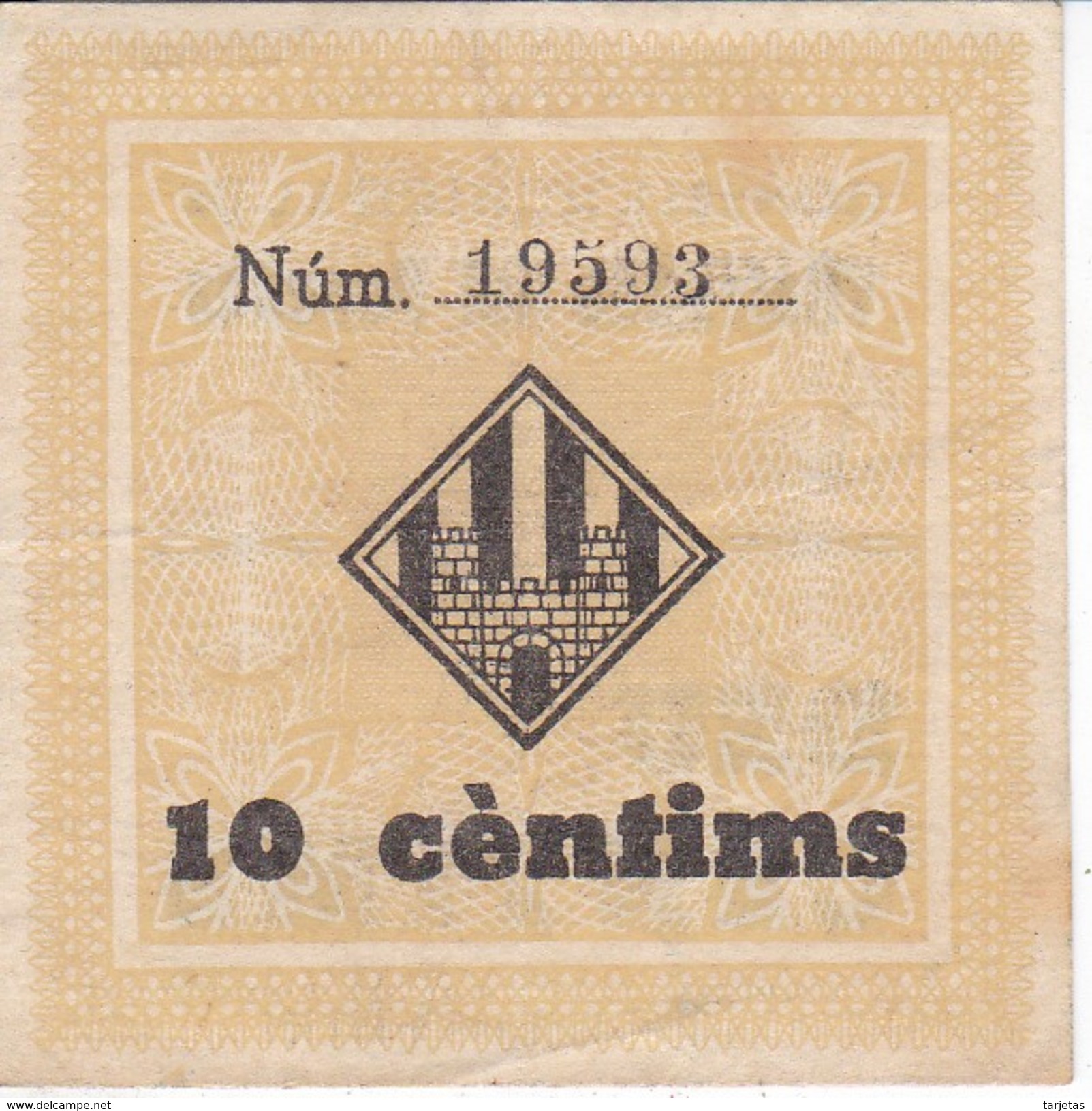 BILLETE DE 10 CENTIMOS DEL CONSELL MUNICIPAL DE VILAFRANCA DEL PENEDES DEL AÑO 1937      (BANKNOTE) - Otros & Sin Clasificación