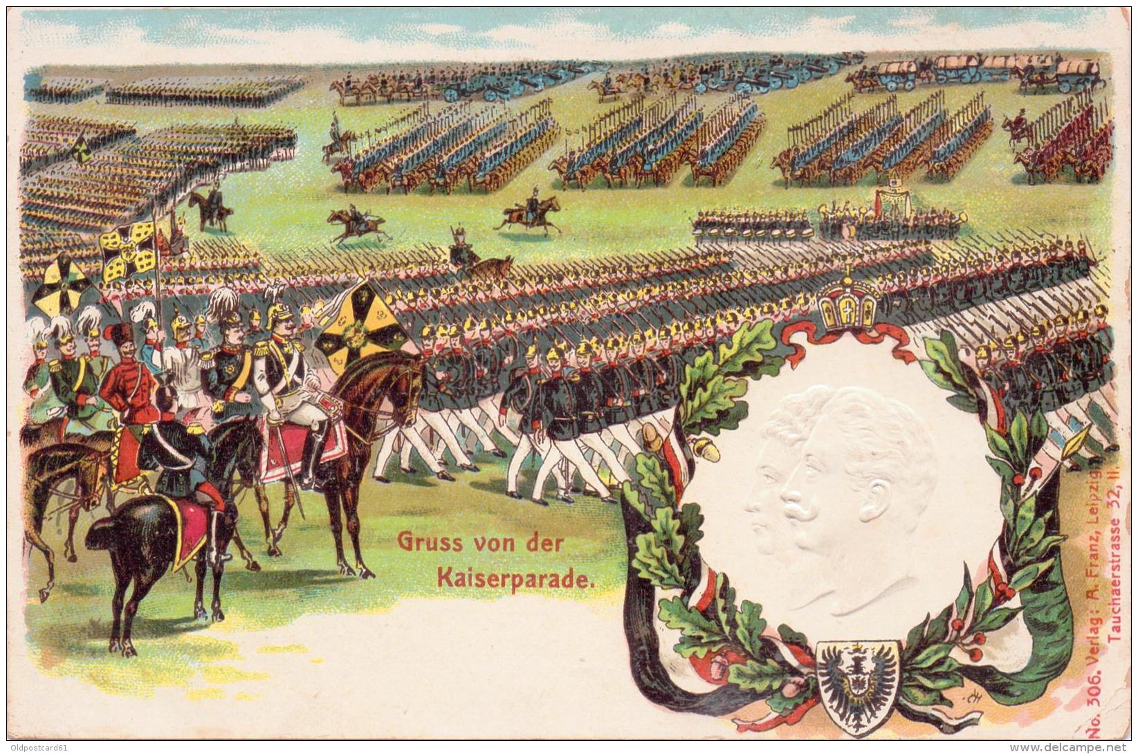 ALTE Litho- Präge- AK   GRUSS Von Der KAISERPARADE - 1900 Ca. - / Nicht Gelaufen - Manovre