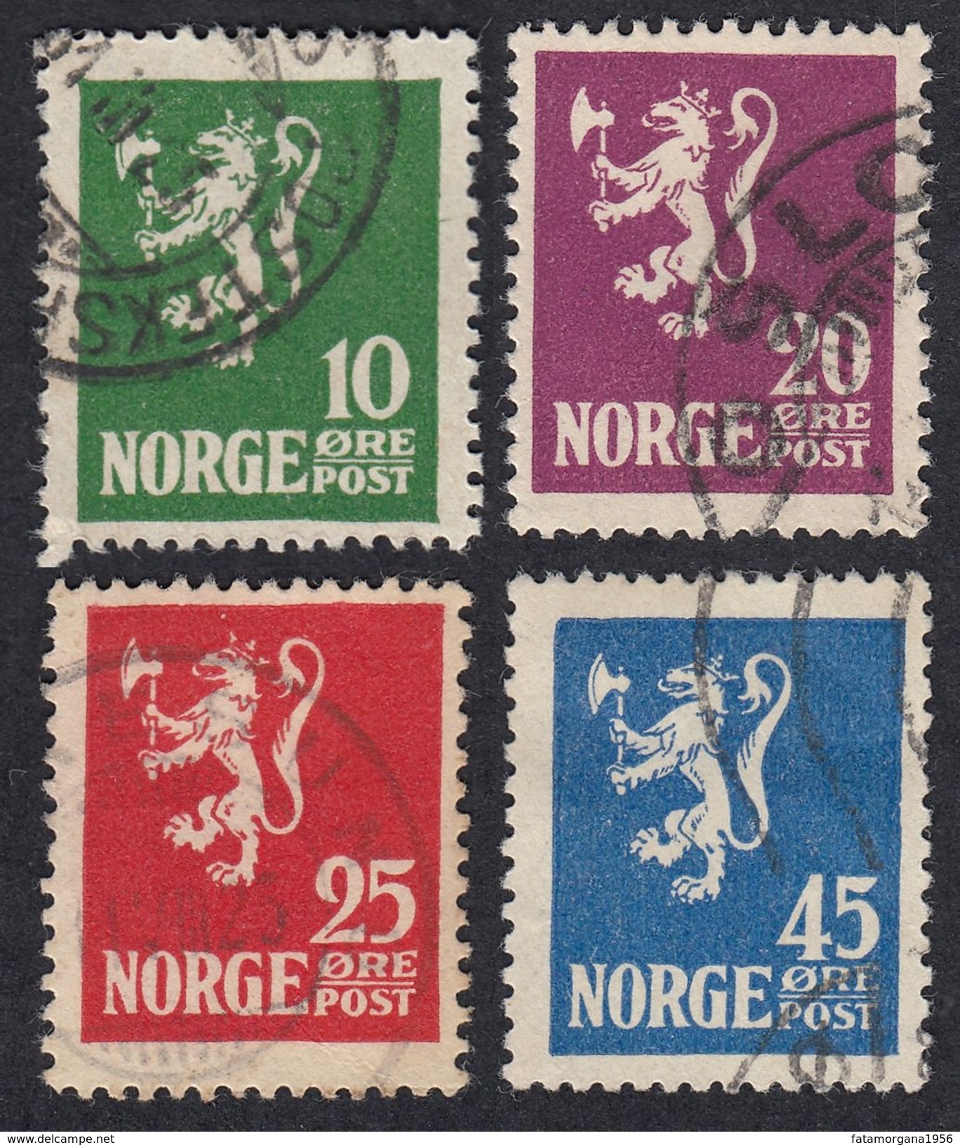 NORVEGIA - NORGE - 1922/1924 - Serie Completa Formata Da 4 Valori Usati Yvert 97/100. - Gebraucht