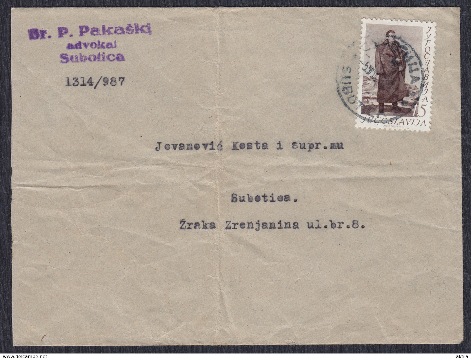 Yugoslavia 1952 Marshal Tito, Letter Subotica, Loco - Covers & Documents