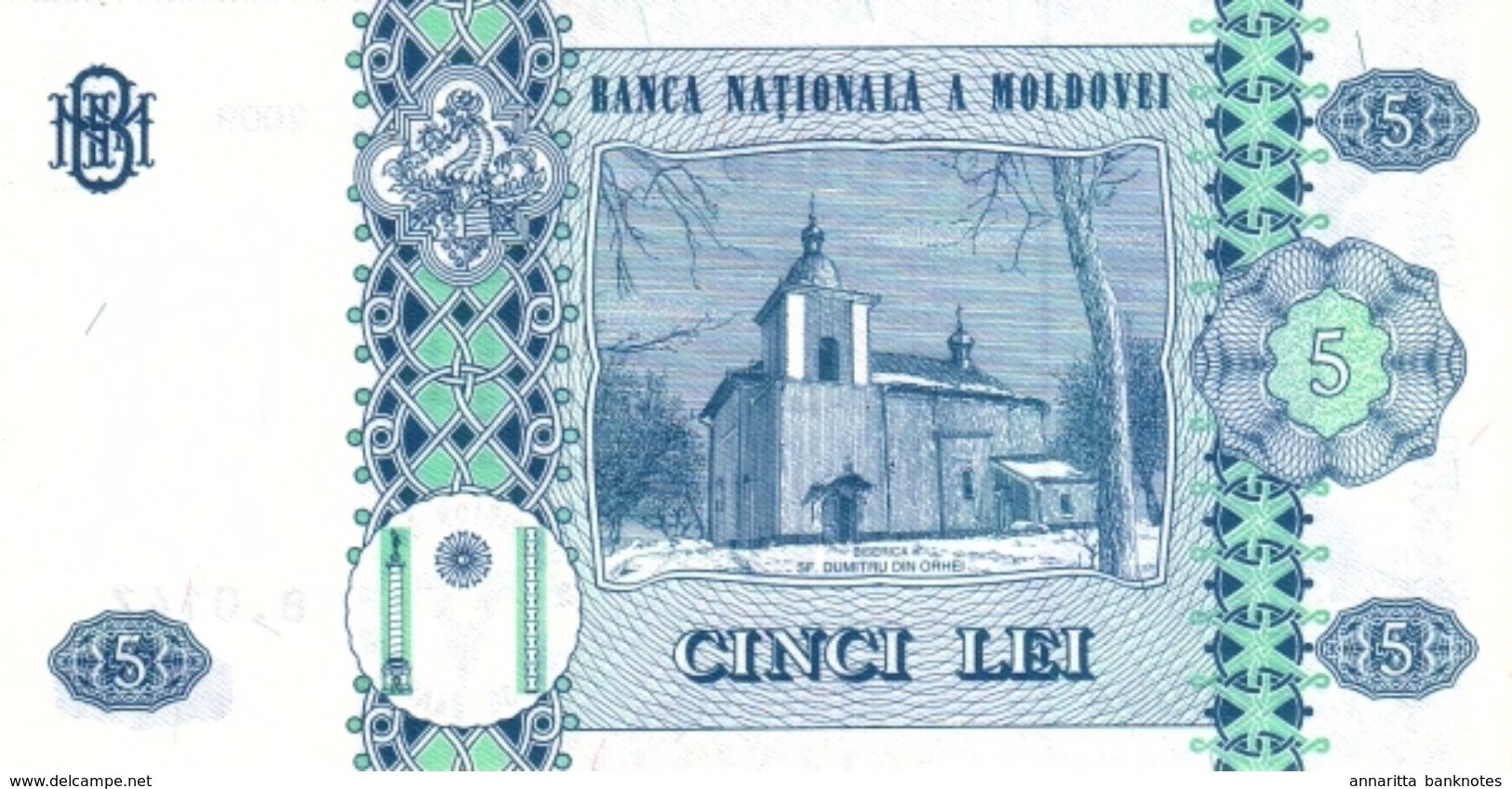 MOLDOVA 5 LEI 2009 P-9f UNC  [MD109f] - Moldova