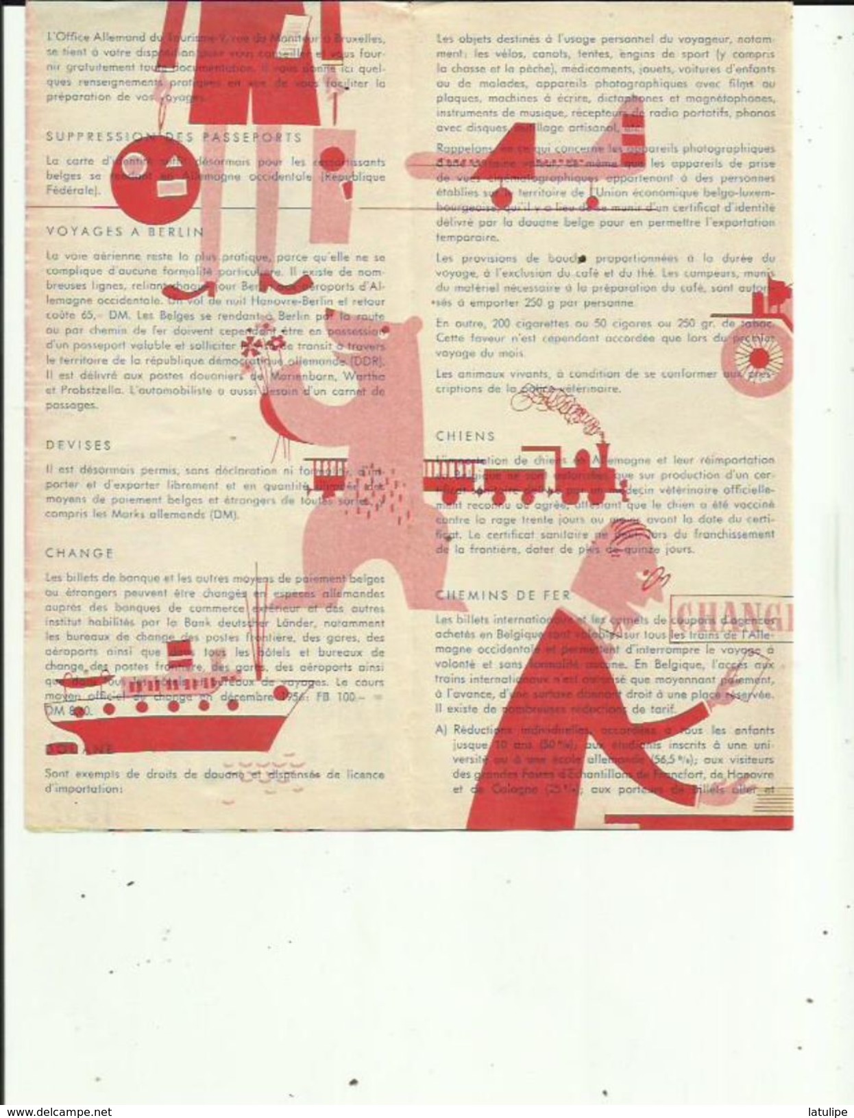 Document  De Si Vous Compter Voyager En ALLEMAGNE 1957  _ Voir Scan Details - Transporte