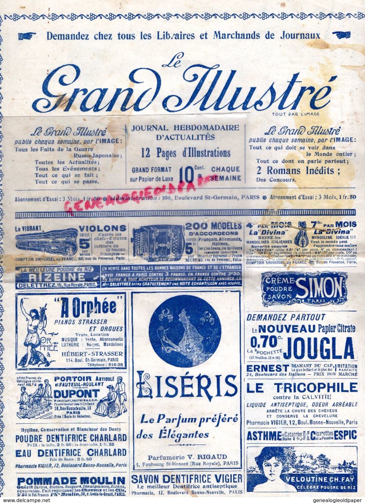 PARIS QUI CHANTE-N° 62- 27 MARS 1904- PAULETTE DARTY-POLIN- MAURICE BOUKAY-PAUL DELMET-G. MONTAYA- NINON-GUINGALETS