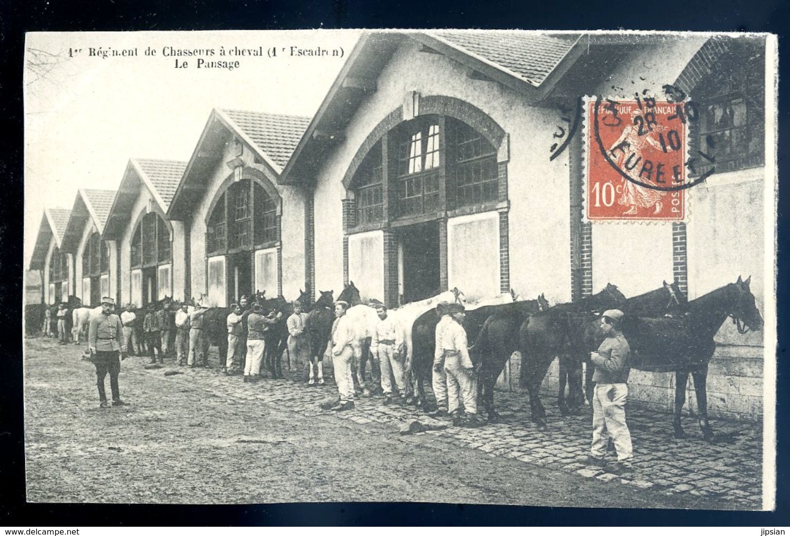 Cpa Militaria 1er Régiment De Chasseurs à Cheval 1 Er Escadron -- Le Pansage   Sep17-13 - Régiments