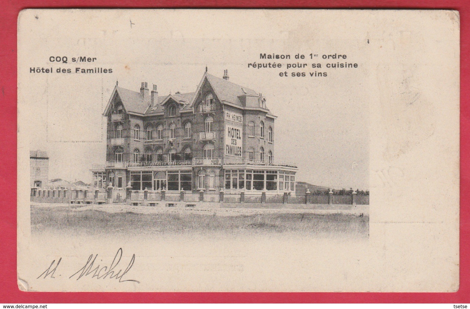 De Haan / Coq S /Mer - Hôtel Des Familles - 1904 ( Verso Zien ) - De Haan