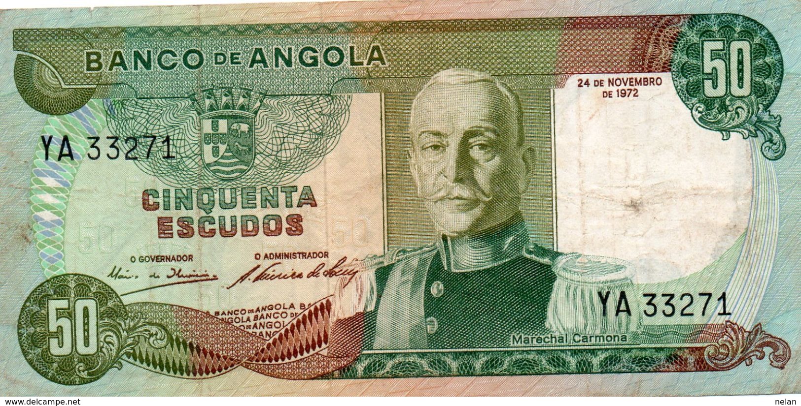 BANCONOTA ANGOLA- 50 ESCUDOS -1972 P-100 - Angola