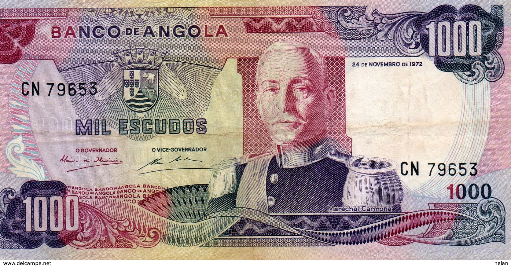 BANCONOTA ANGOLA-1000 ESCUDOS -1972 P-103 - Angola