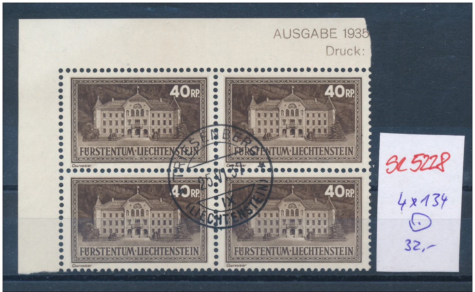 Liechtenstein Nr. 4x 134   O ( Se5228 ) Siehe Bild ! - Gebraucht