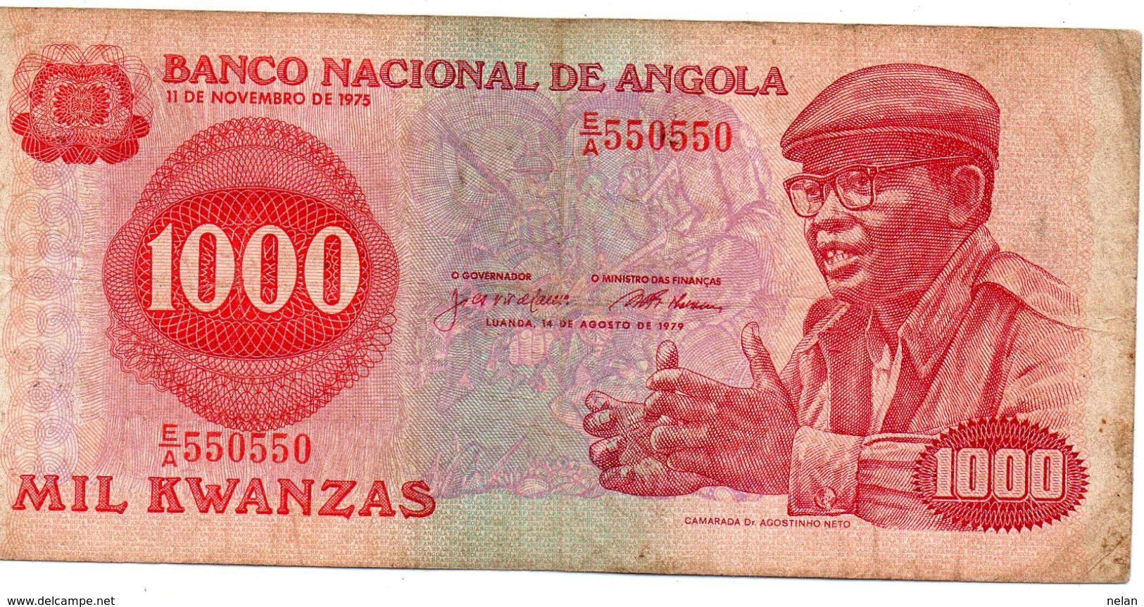 BANCONOTA ANGOLA-1000 KWANZAS -1979 P-117 (serie Speciale) - Angola