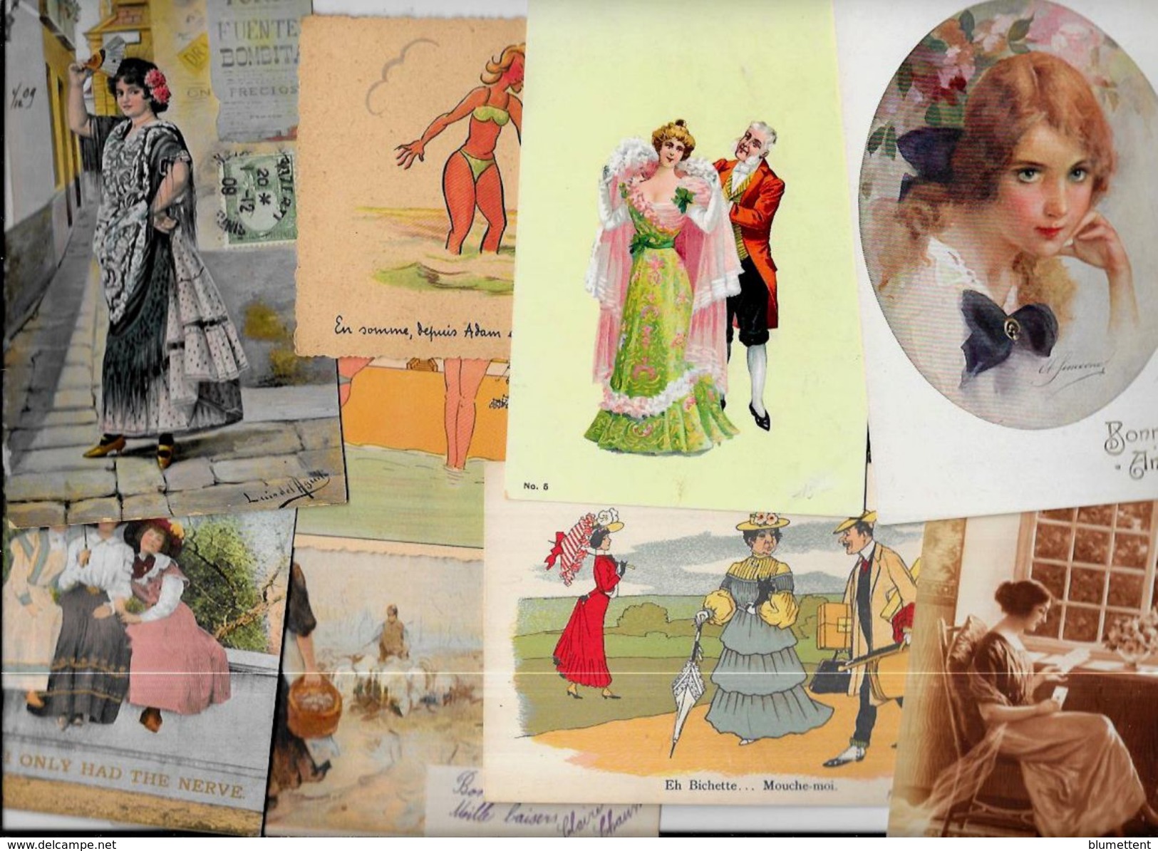 Lot 695 De 10 CPA Femmes Girl Humour Déstockage Pour Revendeurs Ou Collectionneurs - 5 - 99 Cartes