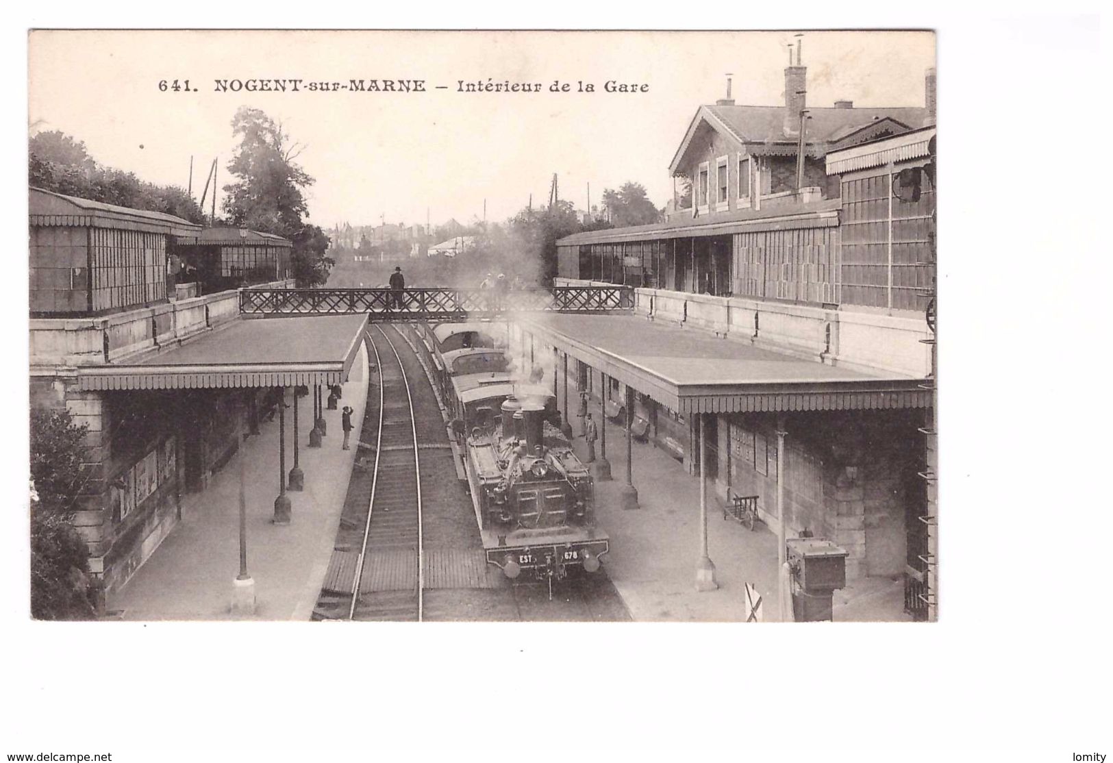 94 Nogent Sur Marne Intérieur De La Gare Locomotive à Vapeur Train Chemin De Fer Cpa Animée - Nogent Sur Marne