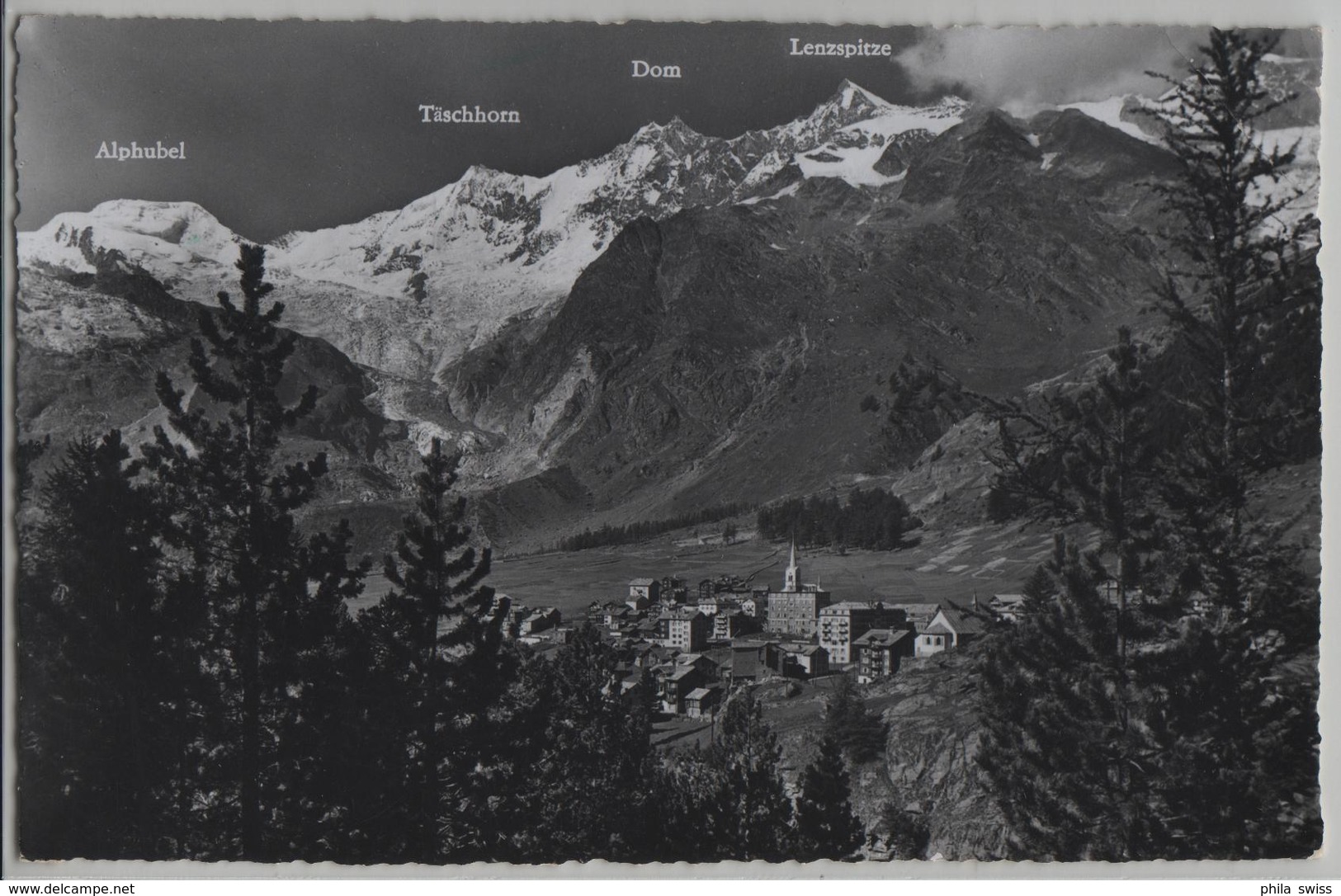 Sass-Fee Mit Alphubel, Täschhorn, Dom Und Lenzspitze - Photo: J. Gaberell No. 44637 - Täsch