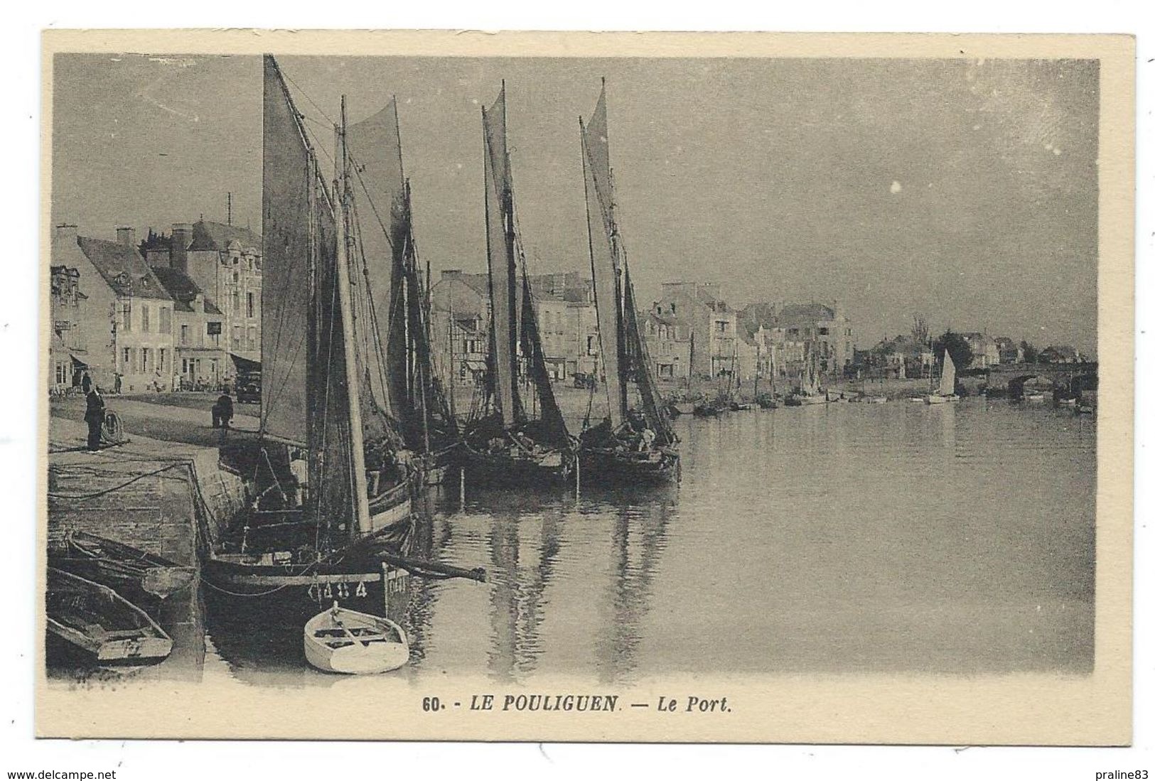 CPA - LE POULIQUEN, DANS LE PORT, VOILIERS A MAREE BASSE - Loire Atlantique 44 - ... - Le Pouliguen