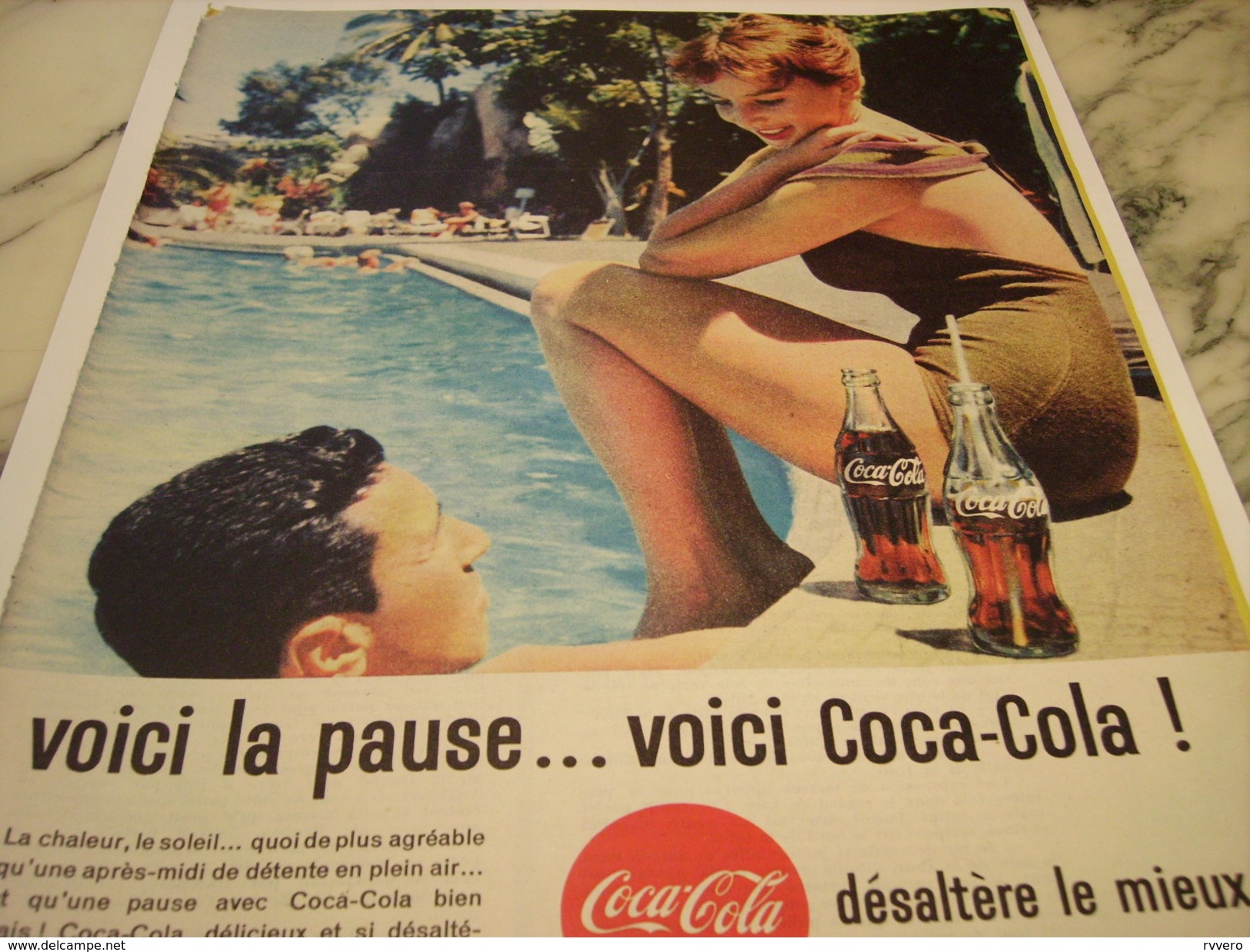 ANCIENNE PUBLICITE VOICI LA PAUSE COCA COLA 1961 - Posters