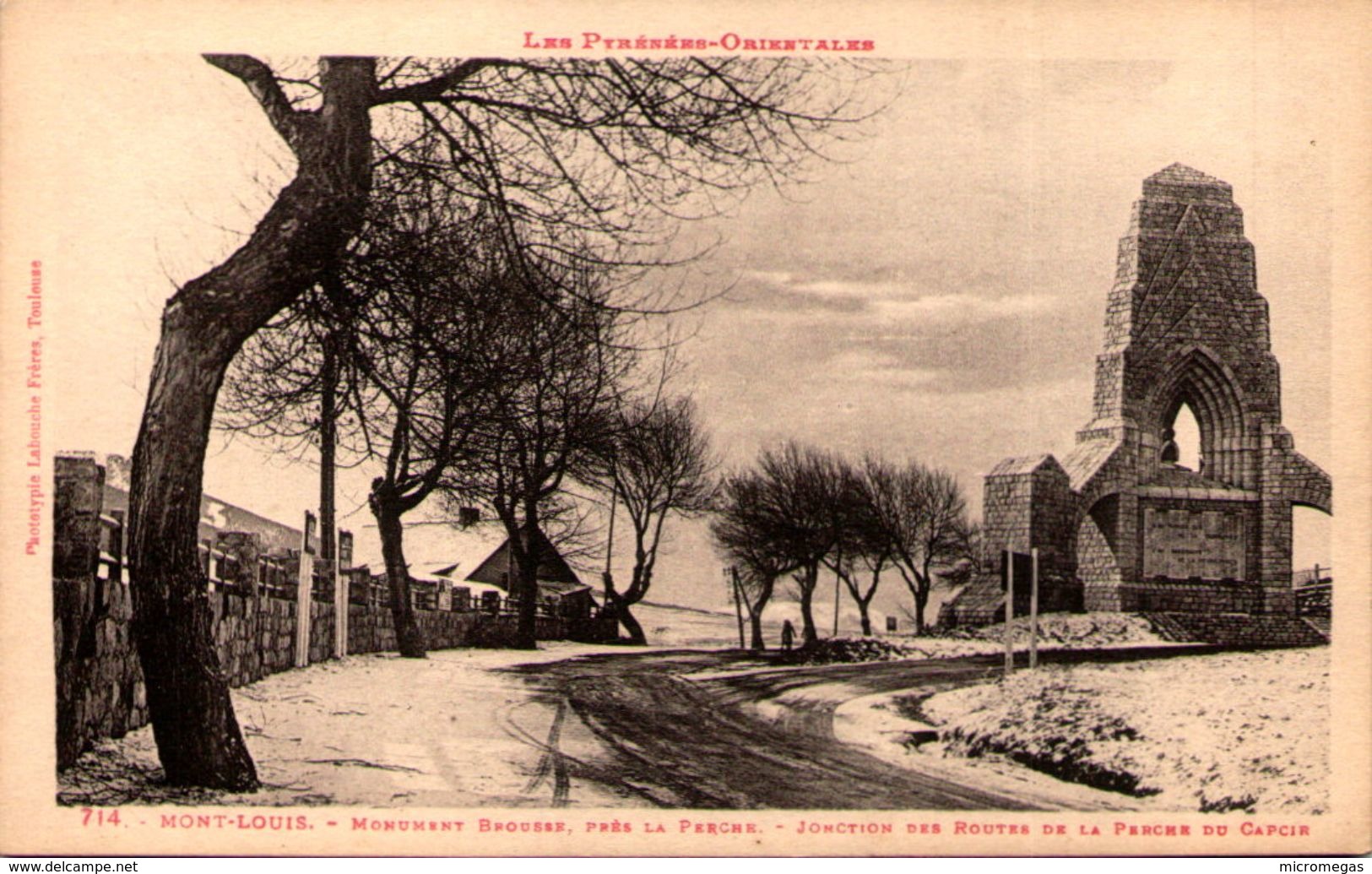 66 -  MONT-LOUIS - Monument Brousse, Près La Perche - Jonction Des Routes De La Perche Du Capcir - Autres & Non Classés