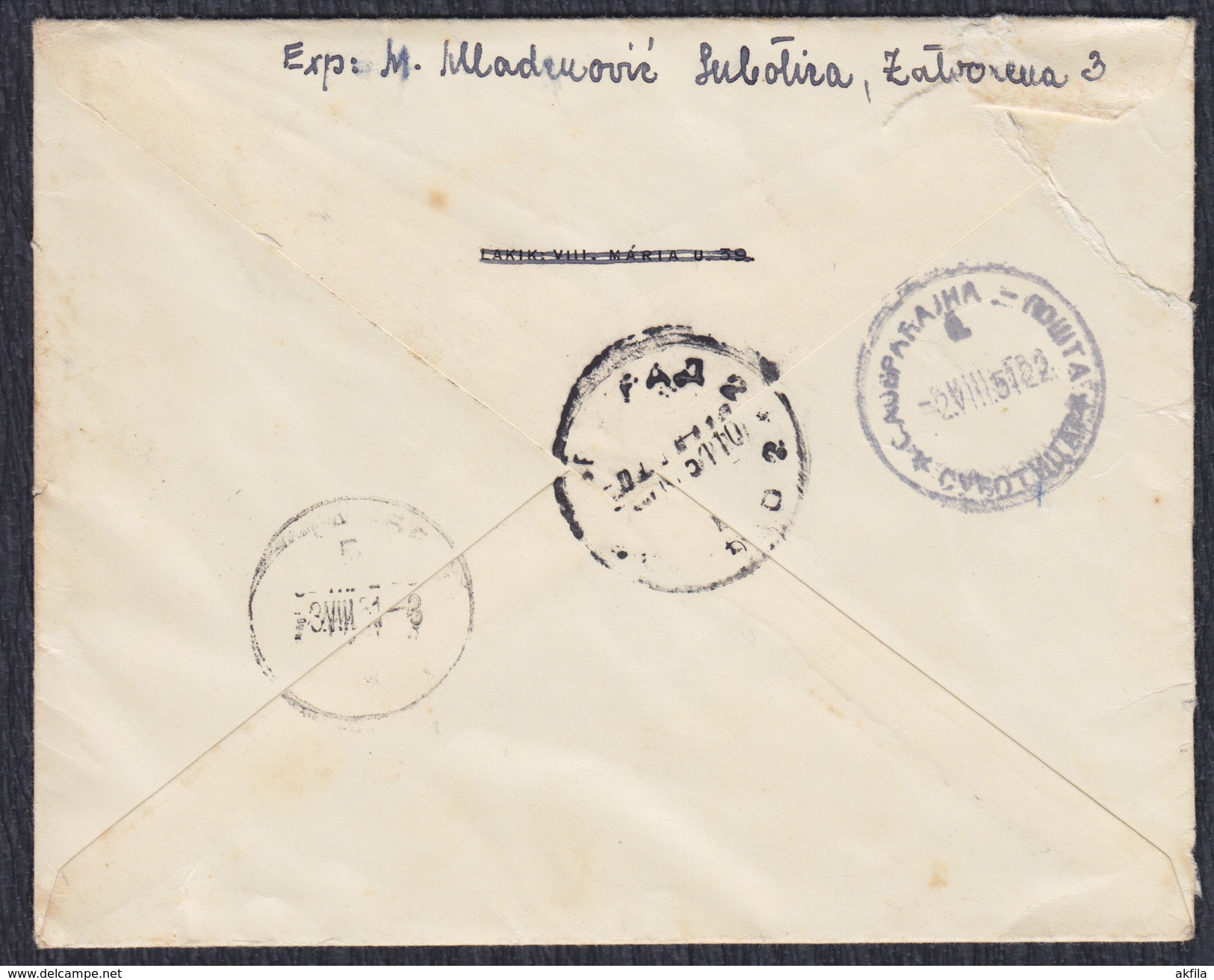 Yugoslavia 1951 Uprising In Croatia, Express Letter, Traffic Post Office Postmark, Subotica - Beograd - Covers & Documents