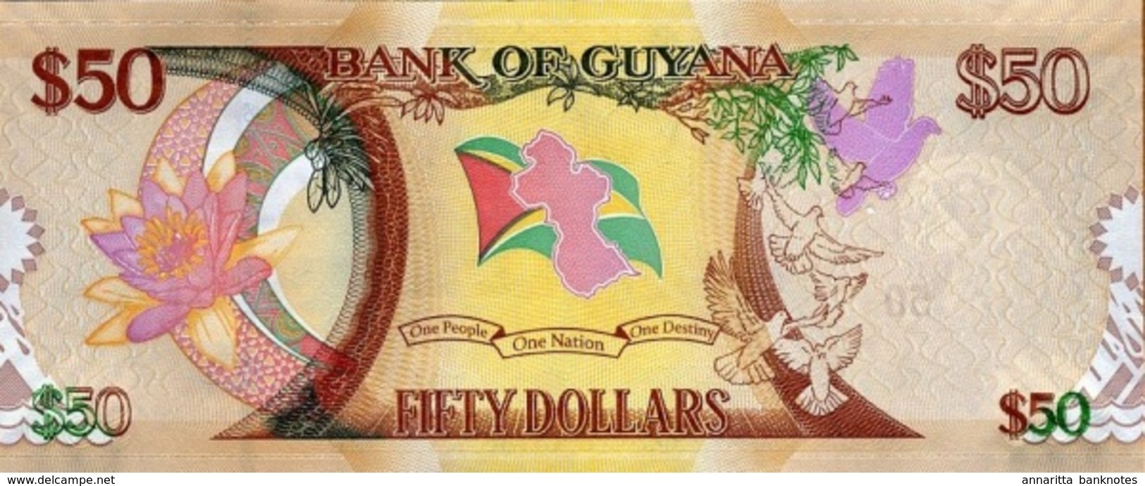 GUYANA 50 DOLLARS 2016 P-41a UNC COMMEMORATIVE [GY119a] - Guyana