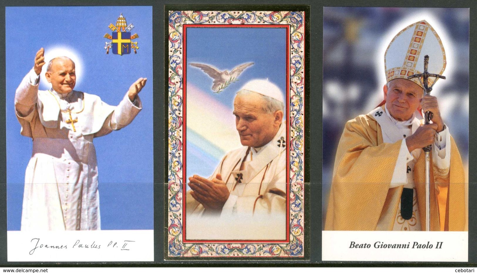 SANTINO - Papa Giovanni Paolo II - 3 Santini, Con Preghiera, Come Da Scansione. - Images Religieuses