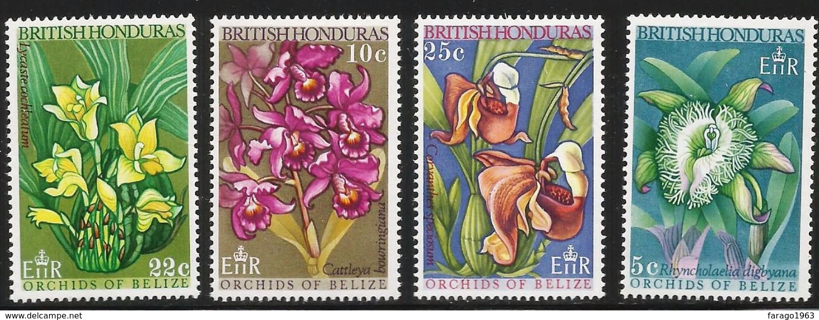 1969 British Honduras Orchids Flowers Complete Set Of 4  MNH - British Honduras (...-1970)