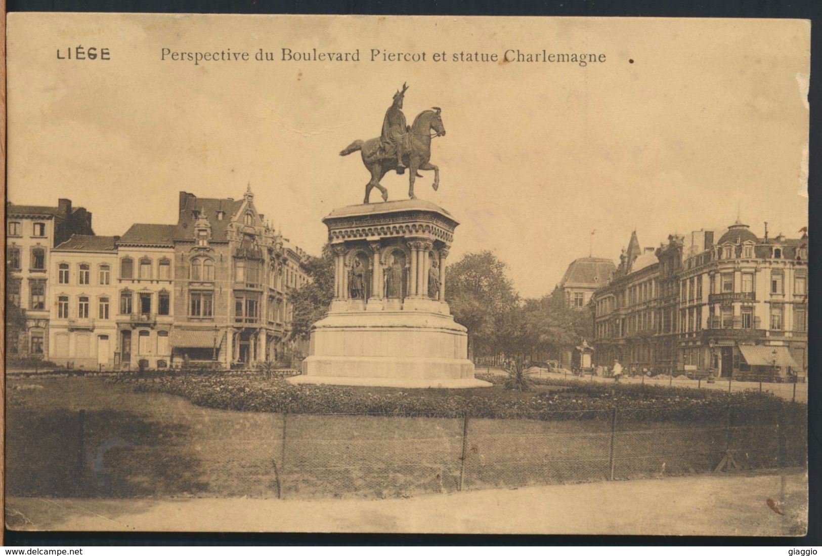 °°° 6242 - BELGIO - LIEGI - BOULEVARD PIERCOT ET STATUE CHARLEMAGNE °°° - Liège